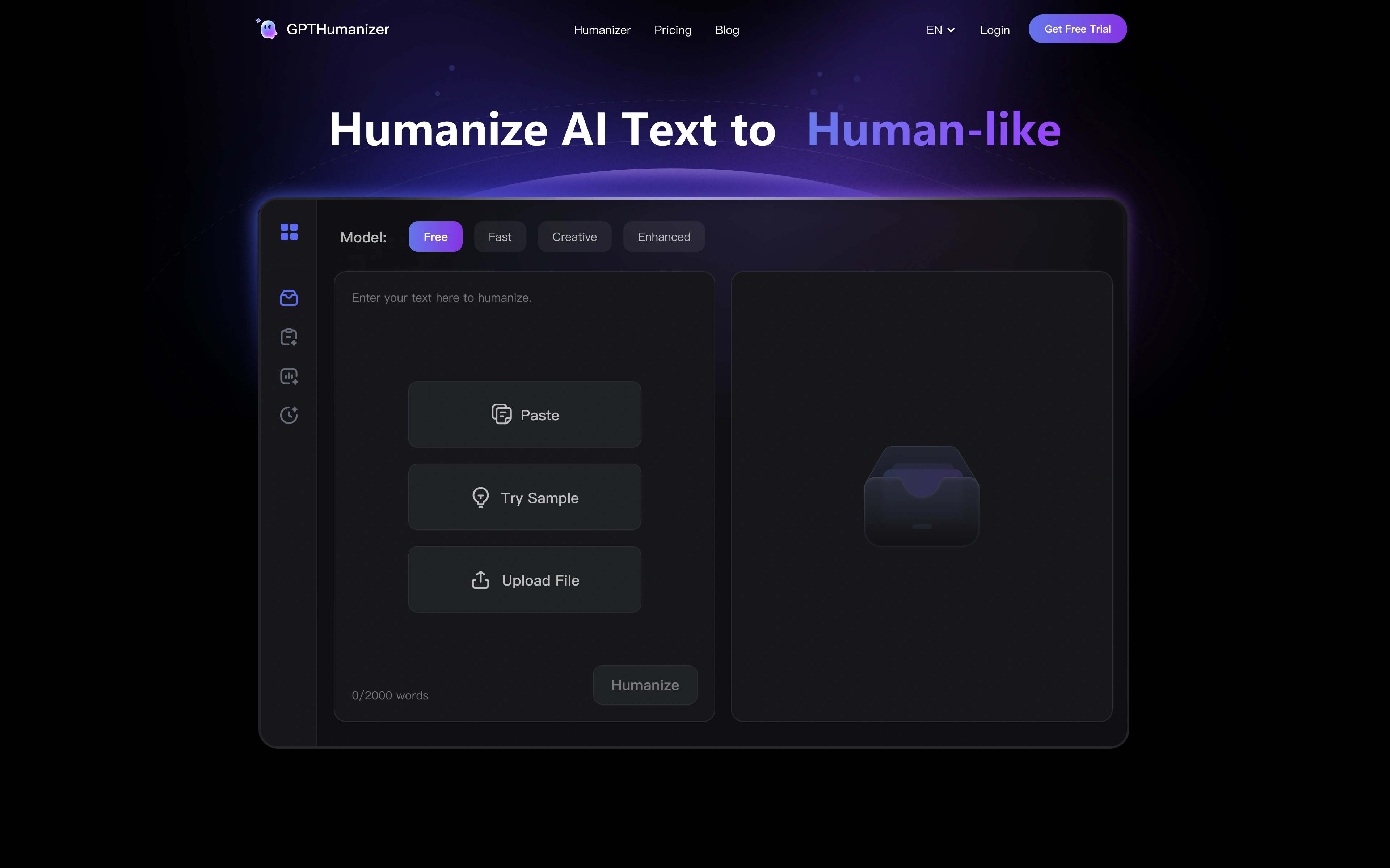 GPTHumanizer AI Home Page