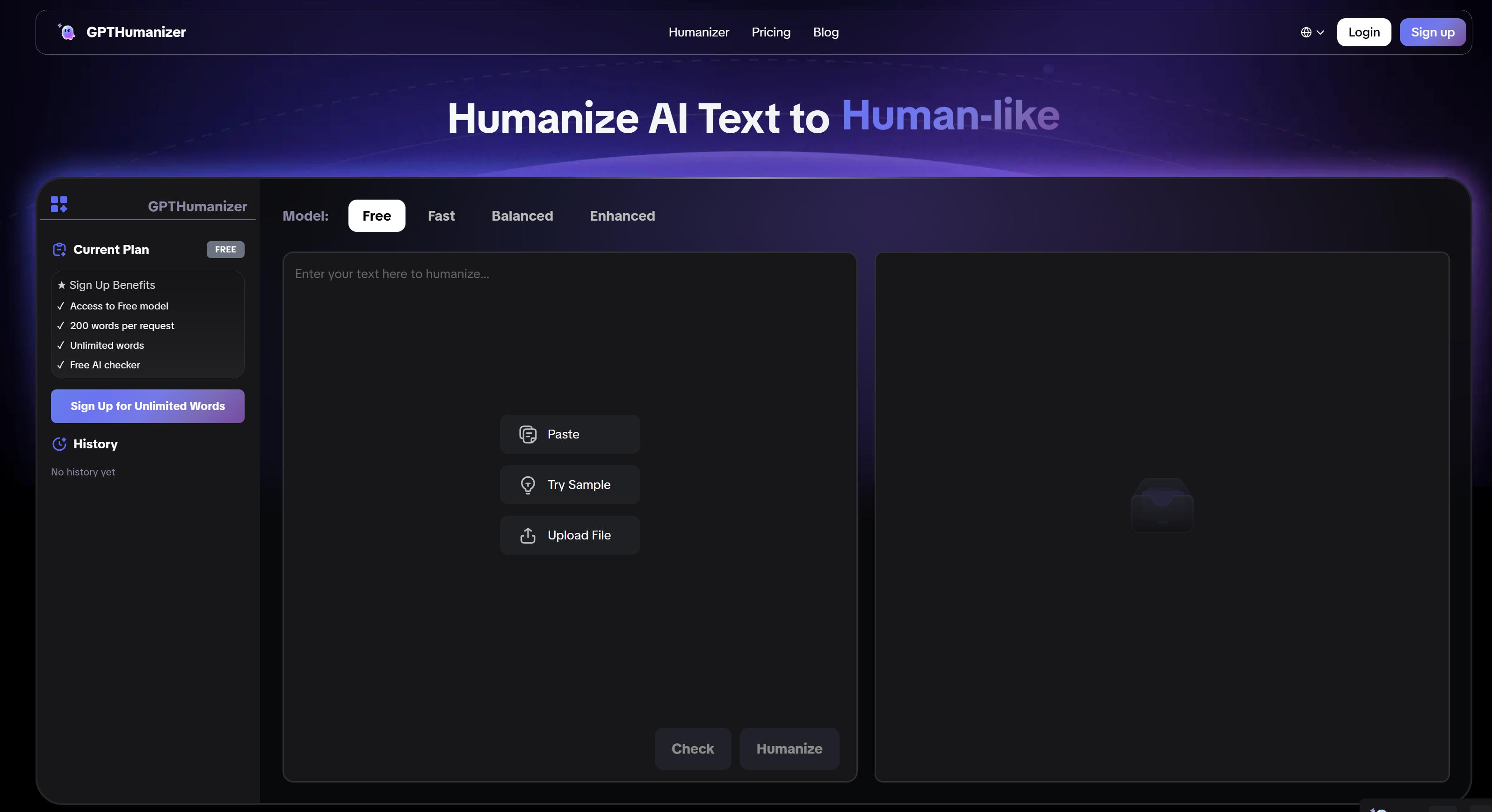 GPTHumanizer Home Page
