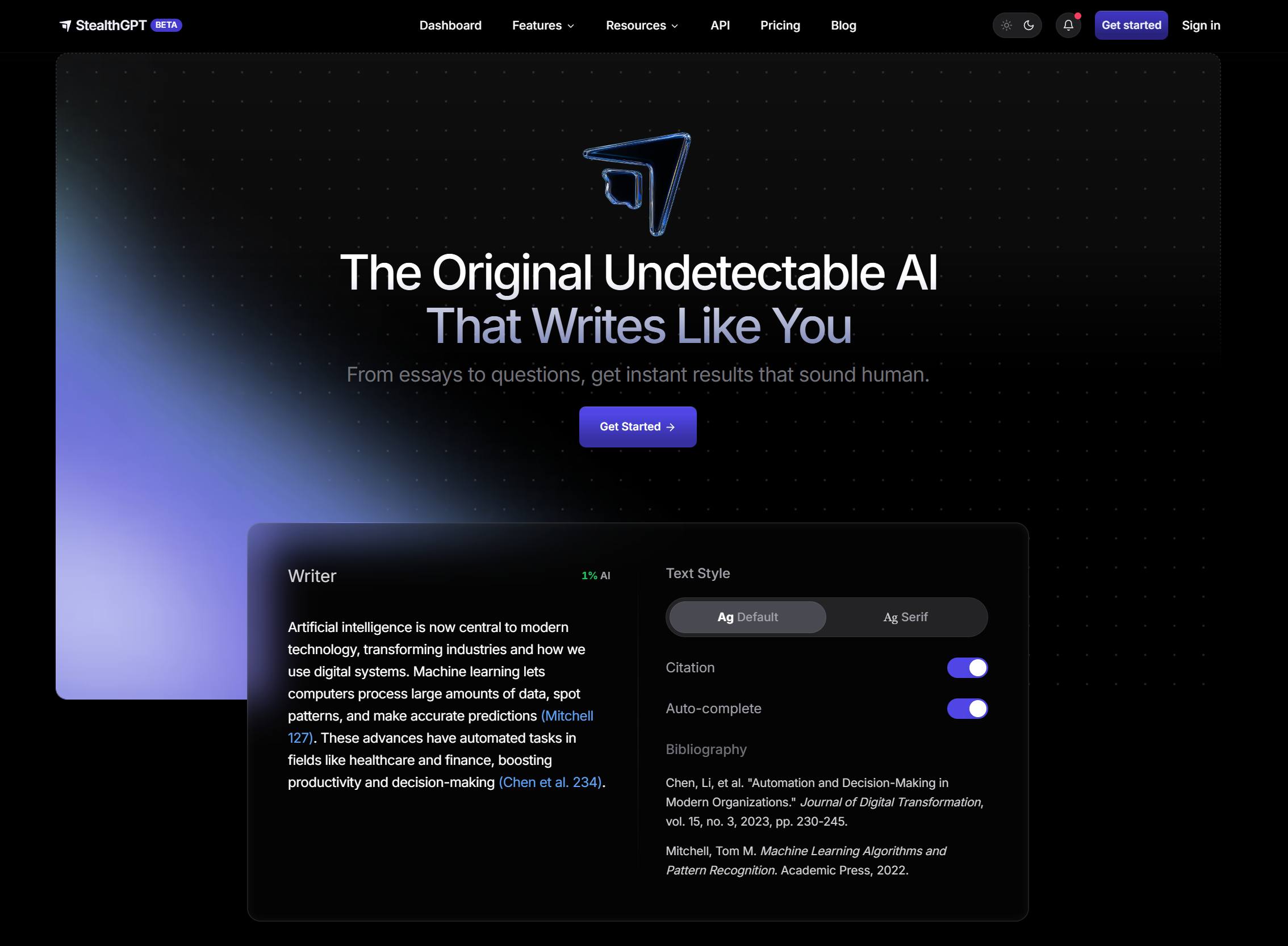 stealthgpt home page