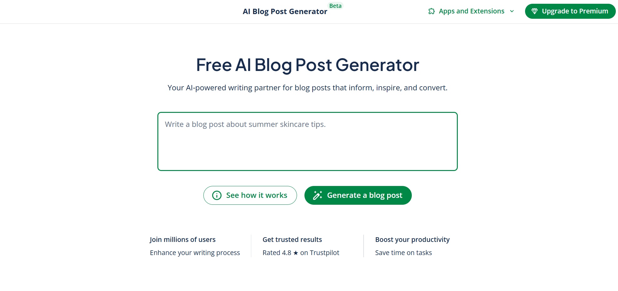 quillbot AI Blog Post Generator