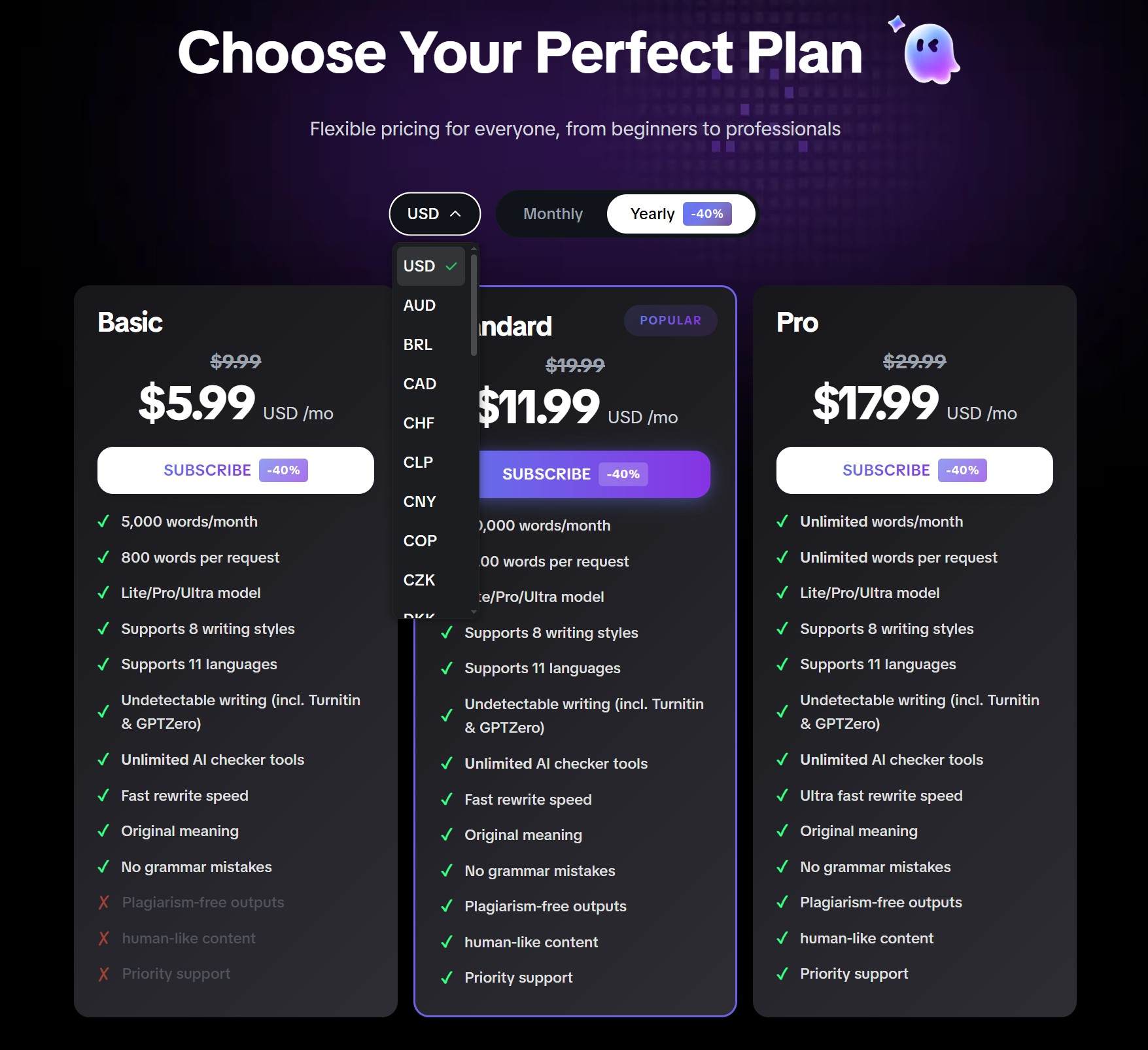 GPTHumanizerアップデート 32通貨の支払いオプション