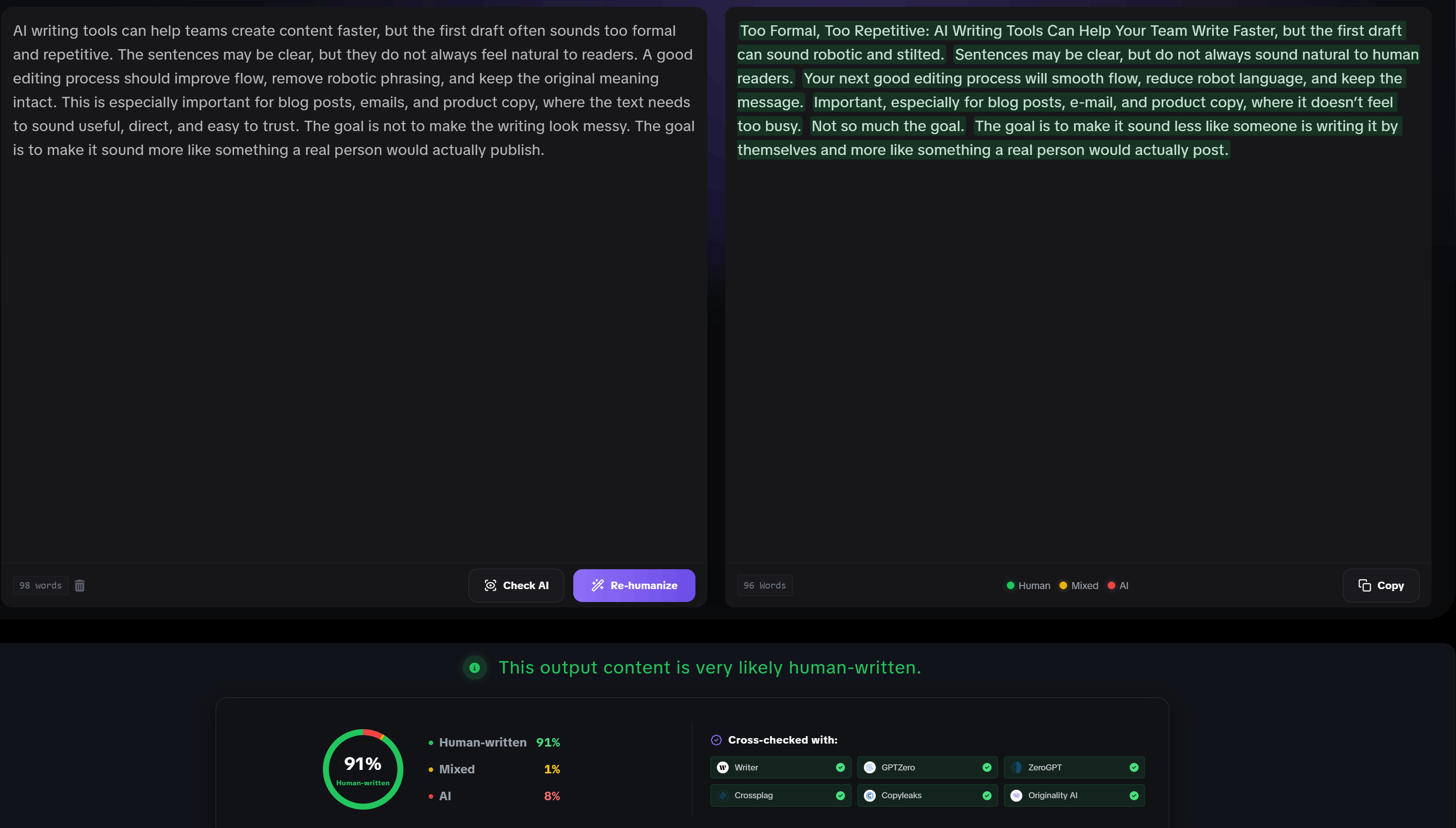 GPTHumanizer AI Output