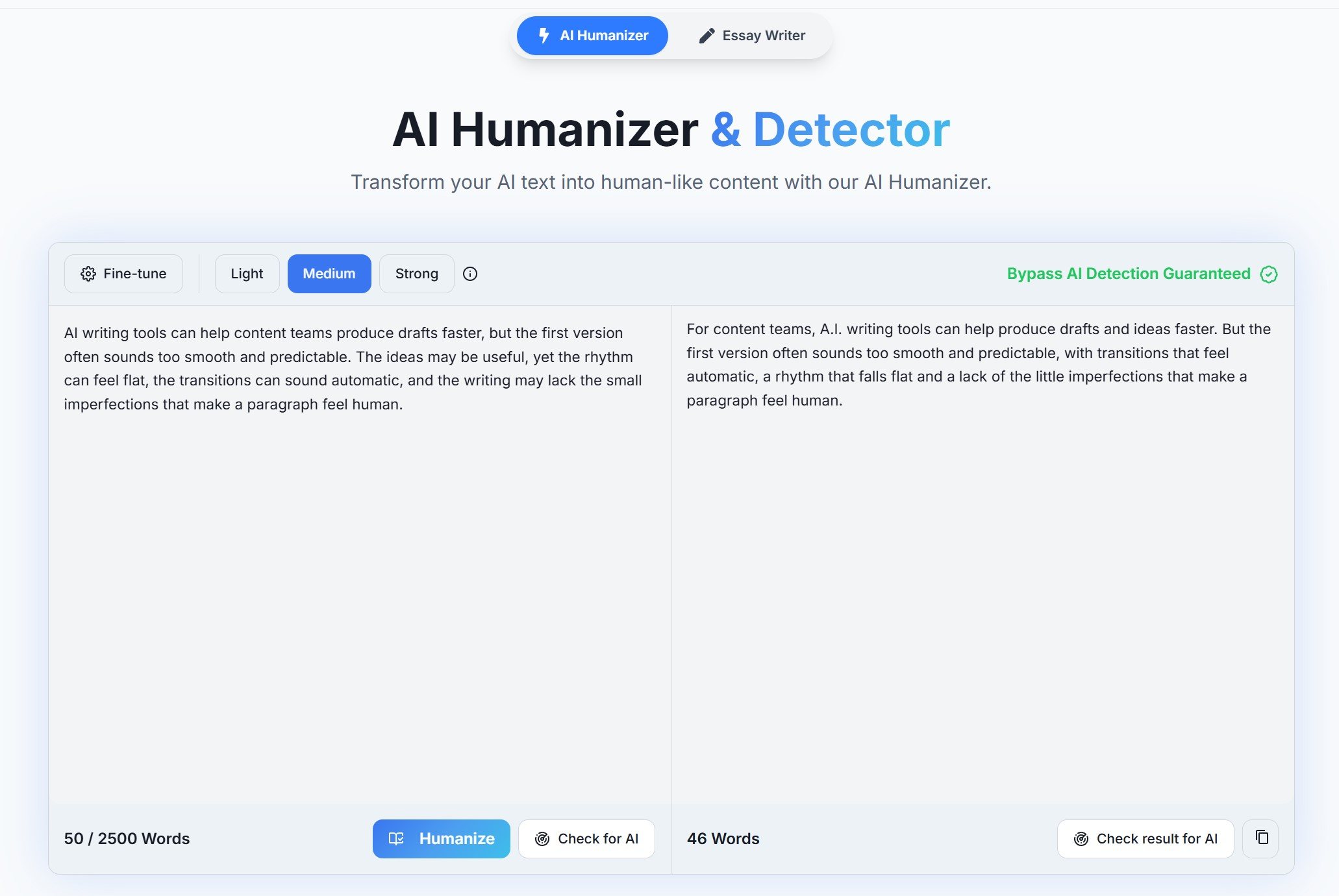 ghost ai humanizer result